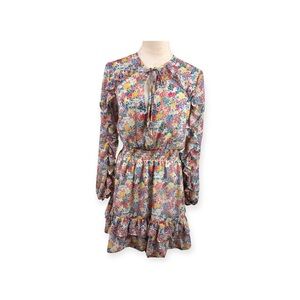 Zara floral print ruffle babydoll style dress size large